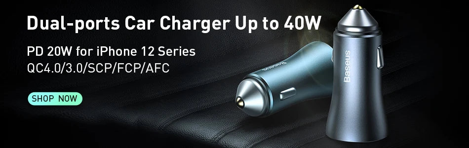 BASEUS 30W USB-C Car Charger – Quick Charge 4.0 & PD 3.0 Fast Charging Adapter