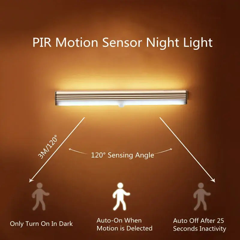 Smart Motion Sensor LED Night Light Bedroom Night Lamp Wireless Dimming USB Charging Night Lamps Cabinet Kitchen Lighting - SUN SHINE STORE