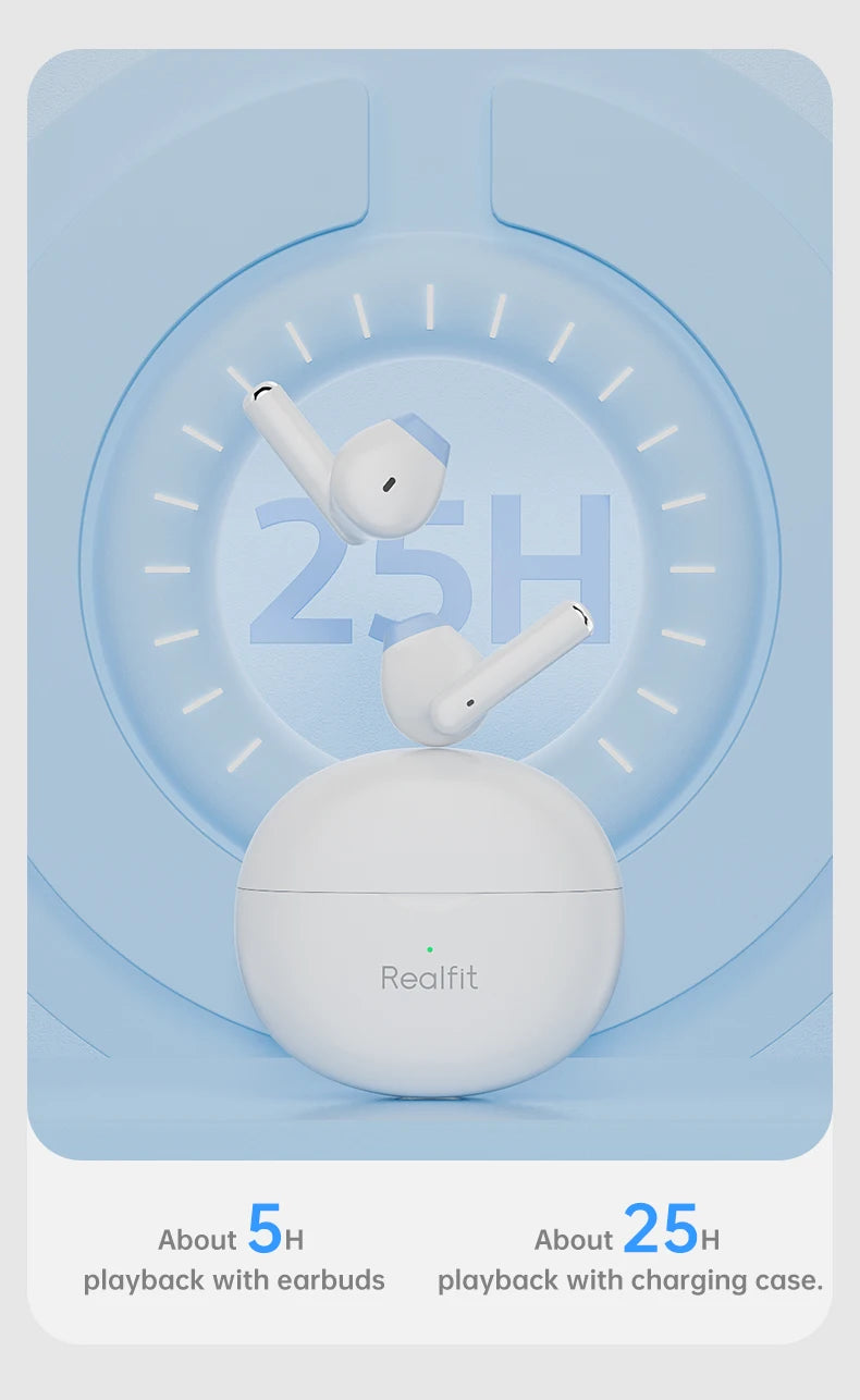 Realfit F2 Bluetooth Earphones – Premium HIFI Sound | TWS Wireless Earbuds for Xiaomi & Realme
