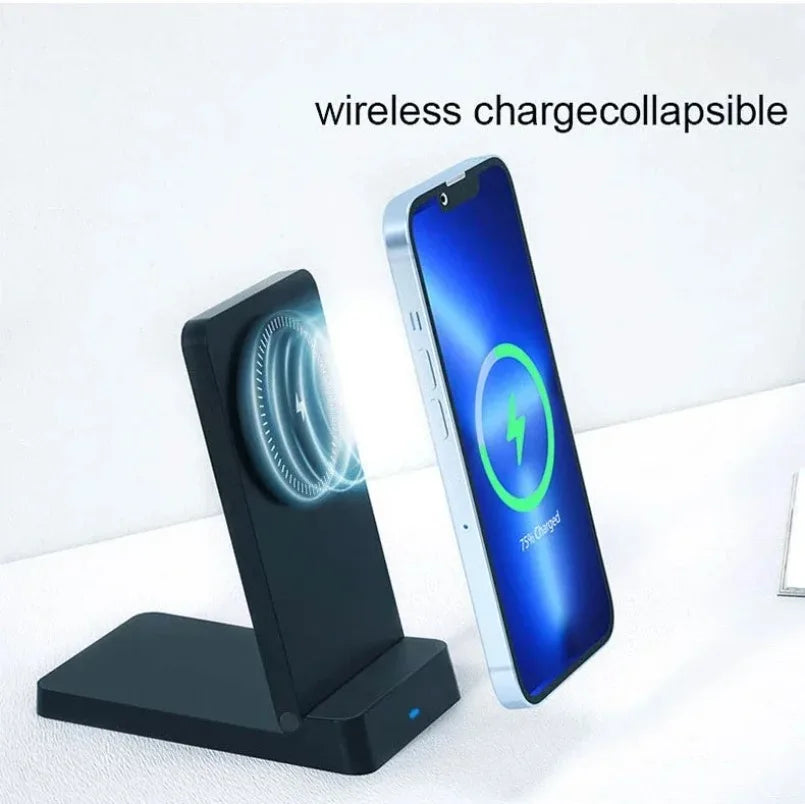 MagSafe Charger Magnetic 30W Wireless Charger – Foldable Desktop Fast Charging Station with Phone Holder for MagSafe iPhone 16 / 15 / 14 / 13 / 12 Pro