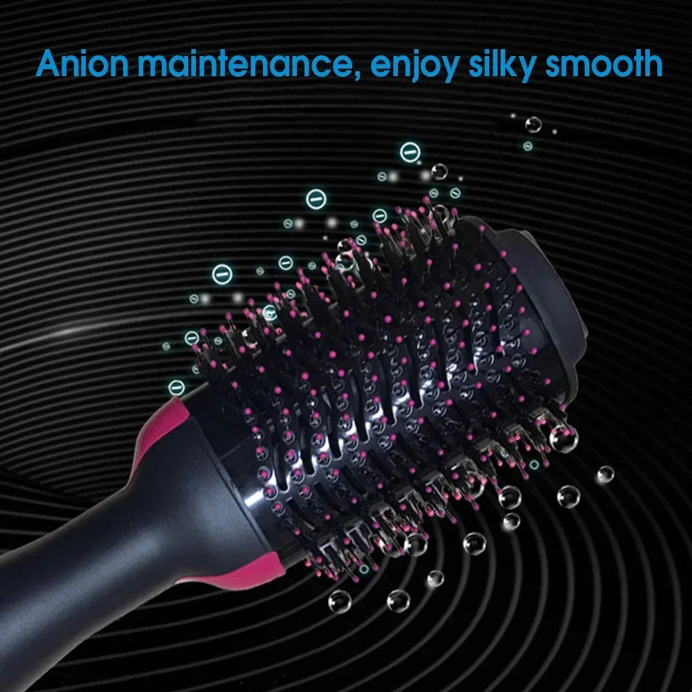 2025 3-in-1 Hot Air Brush – Fluffy Styling Comb for Dry & Wet Hair | Straighten, Curl & Volumize with Negative Ions