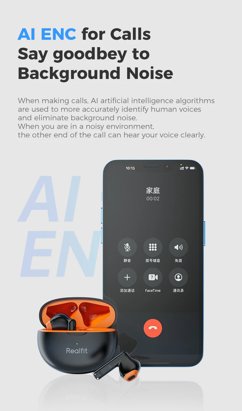 Realfit F2 Bluetooth Earphones – Premium HIFI Sound | TWS Wireless Earbuds for Xiaomi & Realme