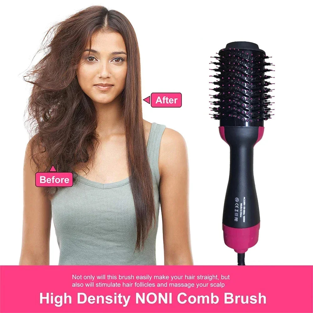 2025 3-in-1 Hot Air Brush – Fluffy Styling Comb for Dry & Wet Hair | Straighten, Curl & Volumize with Negative Ions