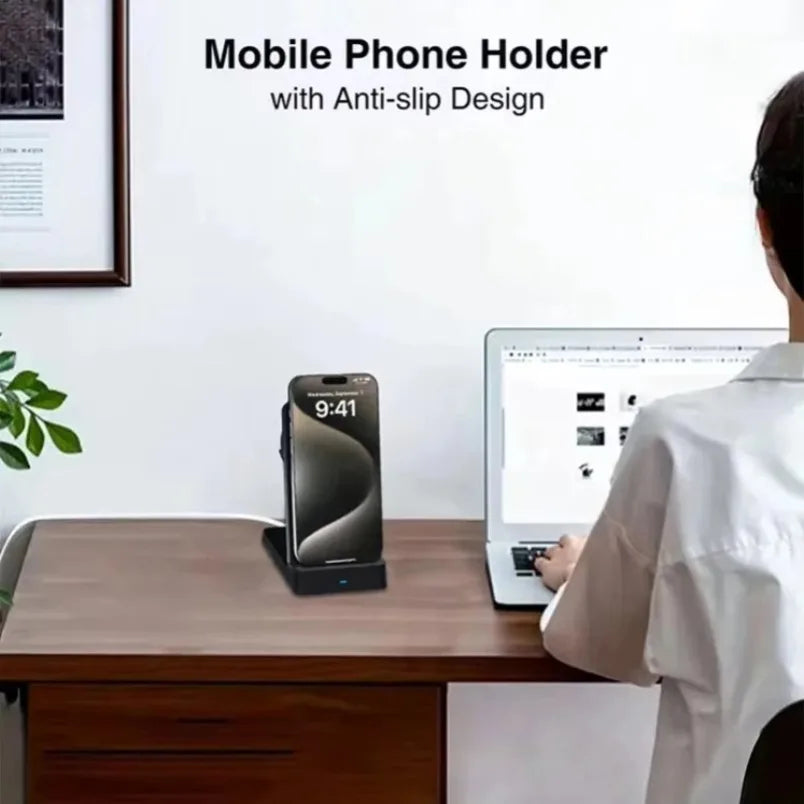 MagSafe Charger Magnetic 30W Wireless Charger – Foldable Desktop Fast Charging Station with Phone Holder for MagSafe iPhone 16 / 15 / 14 / 13 / 12 Pro