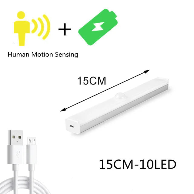Smart Motion Sensor LED Night Light Bedroom Night Lamp Wireless Dimming USB Charging Night Lamps Cabinet Kitchen Lighting - SUN SHINE STORE