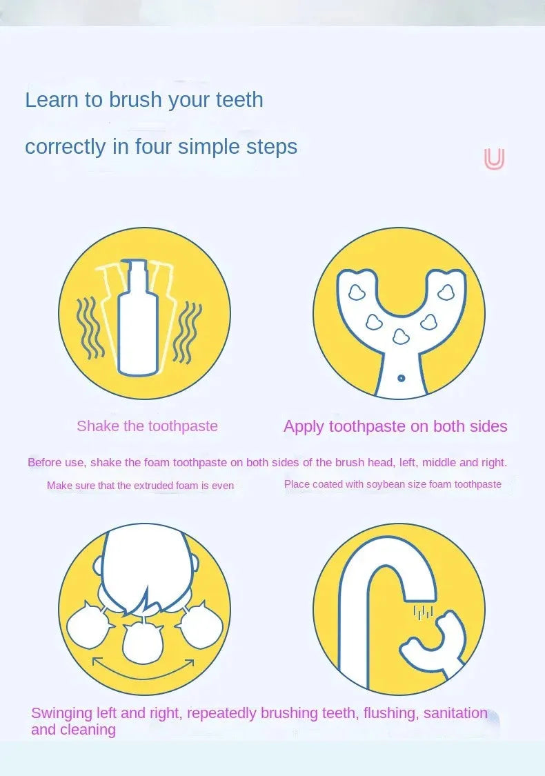 Baby Toothbrush Children 360 Degree U-shaped Child Toothbrush Teethers Baby Brush Silicone Kids Teeth Oral Care Cleaning