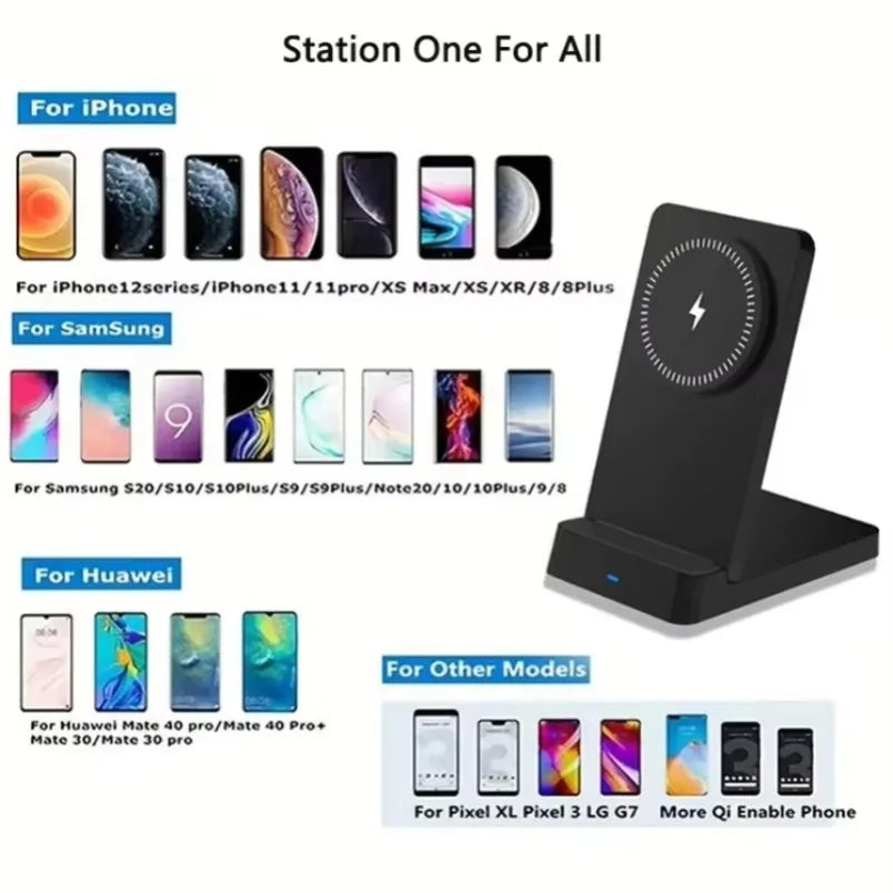 MagSafe Charger Magnetic 30W Wireless Charger – Foldable Desktop Fast Charging Station with Phone Holder for MagSafe iPhone 16 / 15 / 14 / 13 / 12 Pro