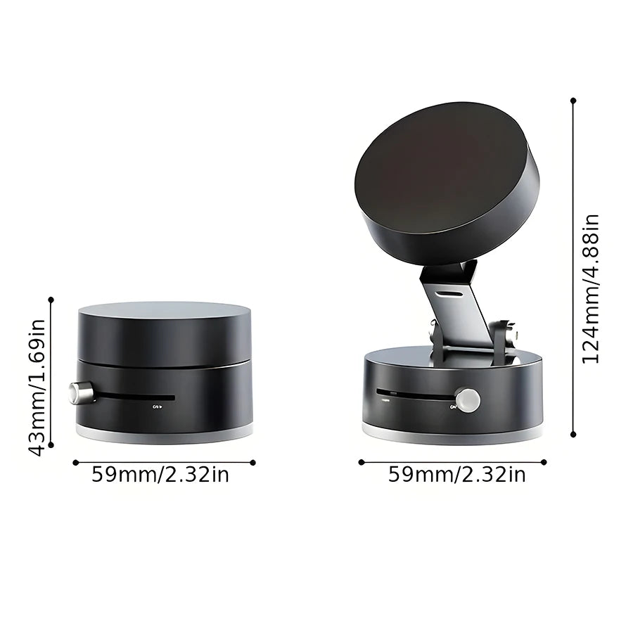 360° Rotatable Magnetic Vacuum Car Phone Holder – Ultra-Strong Suction, Foldable Mount for iPhone 12–16 Series - SUN SHINE STORE