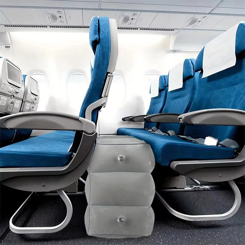 Inflatable Travel Foot Rest Pillow – Adjustable 3-Layer Leg Cushion for Airplane, Office & Car - SUN SHINE STORE