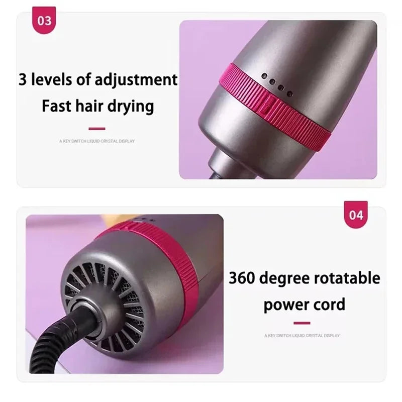 2025 3-in-1 Hot Air Brush – Fluffy Styling Comb for Dry & Wet Hair | Straighten, Curl & Volumize with Negative Ions