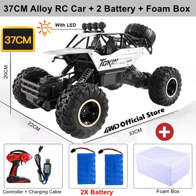 4WD Off-Road RC Car – 4x4 Remote Control Buggy Truck with LED Lights | High-Speed Racing & Drift | Toy Gift for Kids