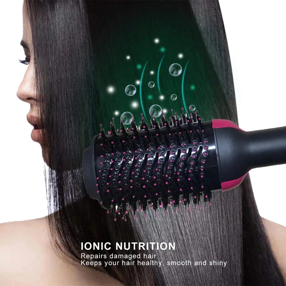 2025 3-in-1 Hot Air Brush – Fluffy Styling Comb for Dry & Wet Hair | Straighten, Curl & Volumize with Negative Ions