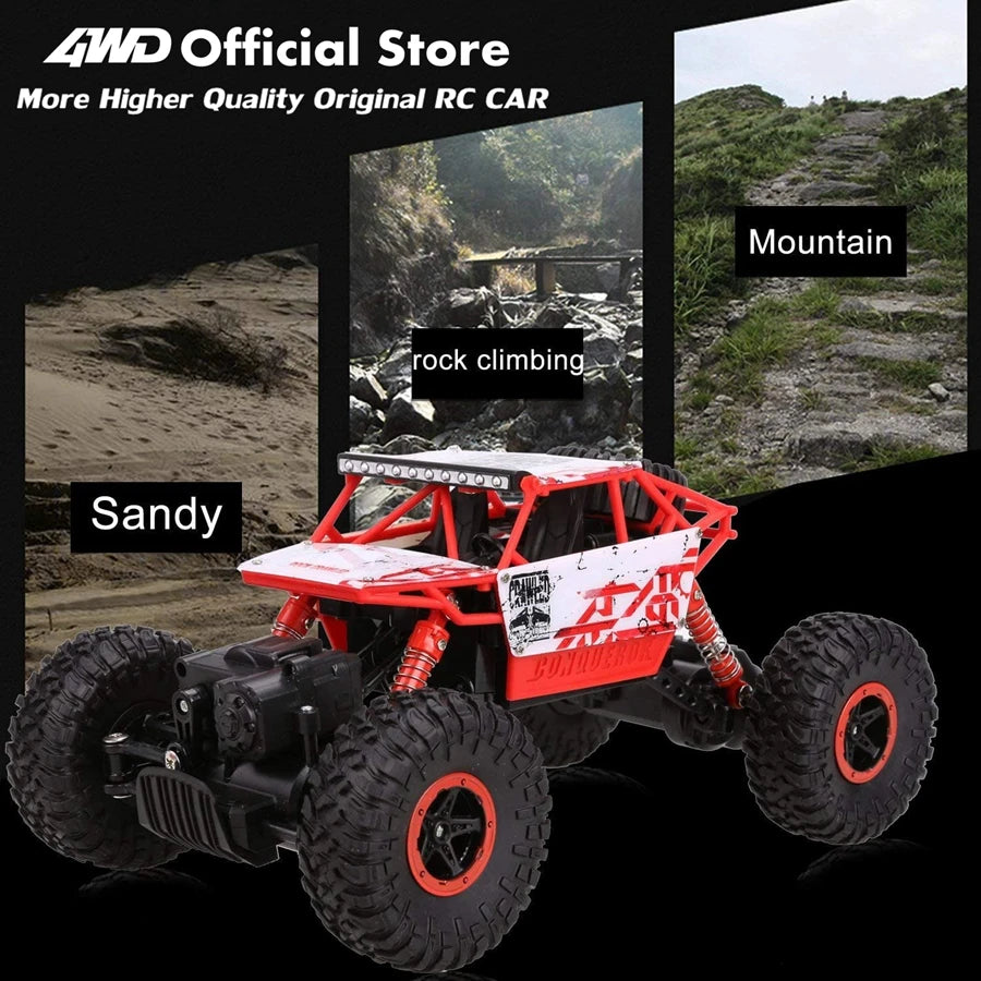 4WD Off-Road RC Car – 4x4 Remote Control Buggy Truck with LED Lights | High-Speed Racing & Drift | Toy Gift for Kids