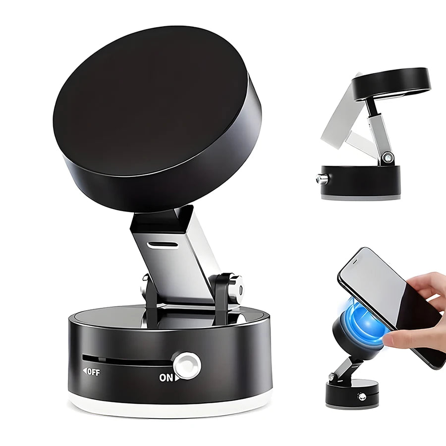 360° Rotatable Magnetic Vacuum Car Phone Holder – Ultra-Strong Suction, Foldable Mount for iPhone 12–16 Series - SUN SHINE STORE