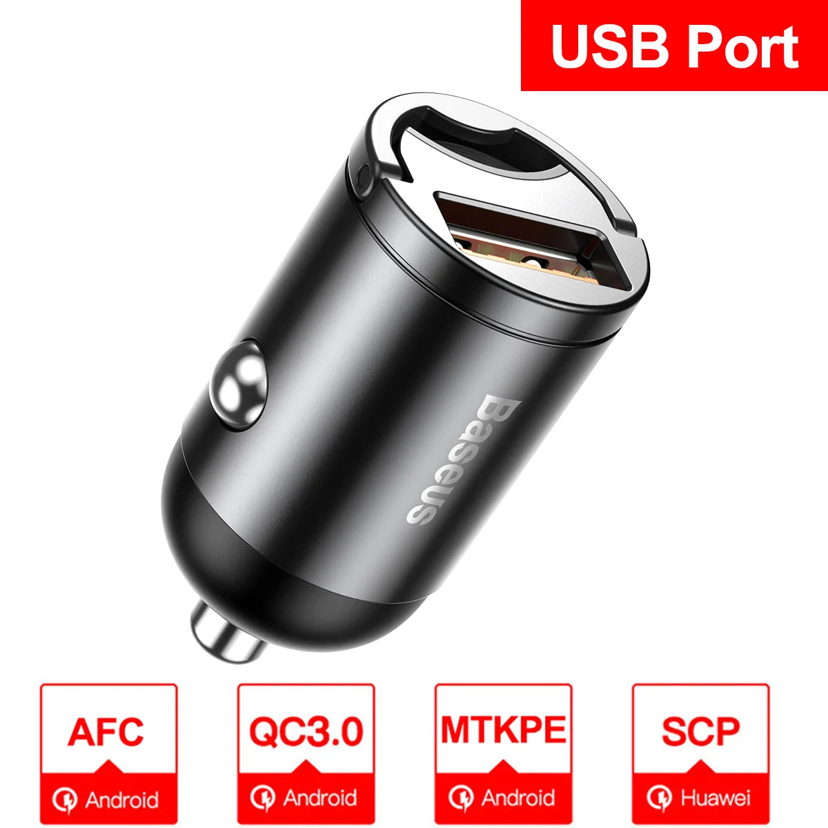 BASEUS 30W USB-C Car Charger – Quick Charge 4.0 & PD 3.0 Fast Charging Adapter