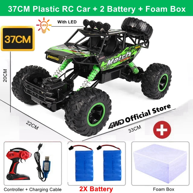 4WD Off-Road RC Car – 4x4 Remote Control Buggy Truck with LED Lights | High-Speed Racing & Drift | Toy Gift for Kids
