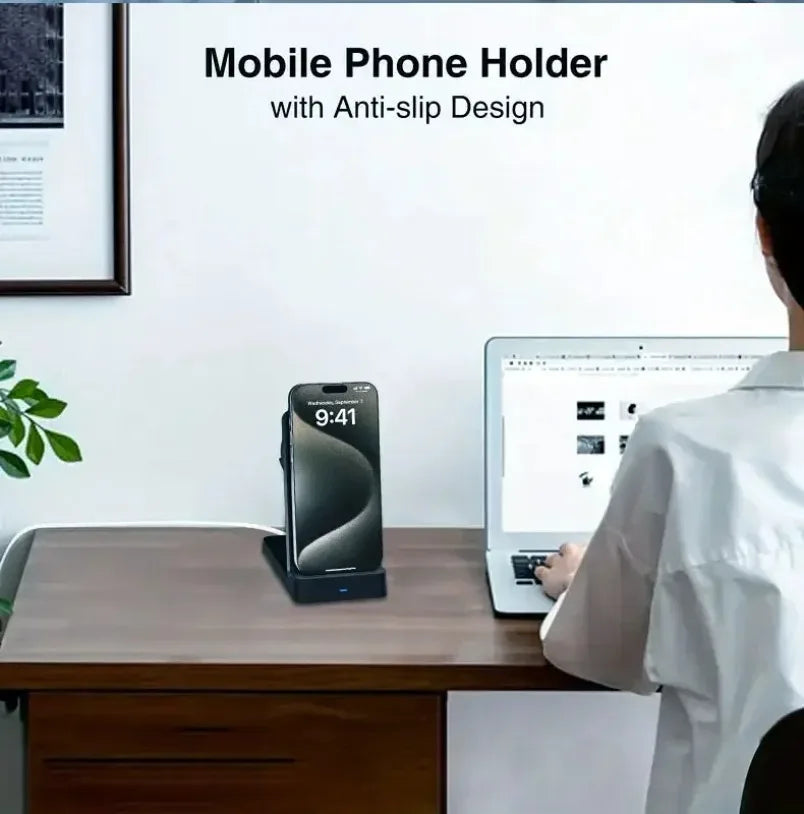 MagSafe Charger Magnetic 30W Wireless Charger – Foldable Desktop Fast Charging Station with Phone Holder for MagSafe iPhone 16 / 15 / 14 / 13 / 12 Pro