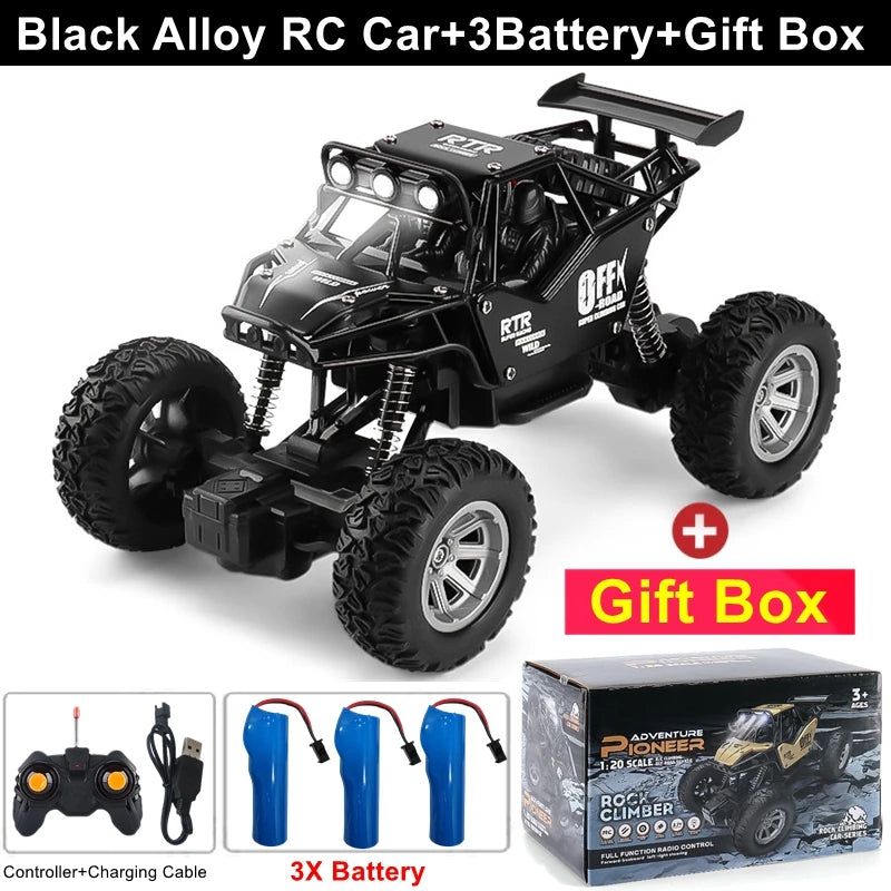 4WD Off-Road RC Car – 4x4 Remote Control Buggy Truck with LED Lights | High-Speed Racing & Drift | Toy Gift for Kids