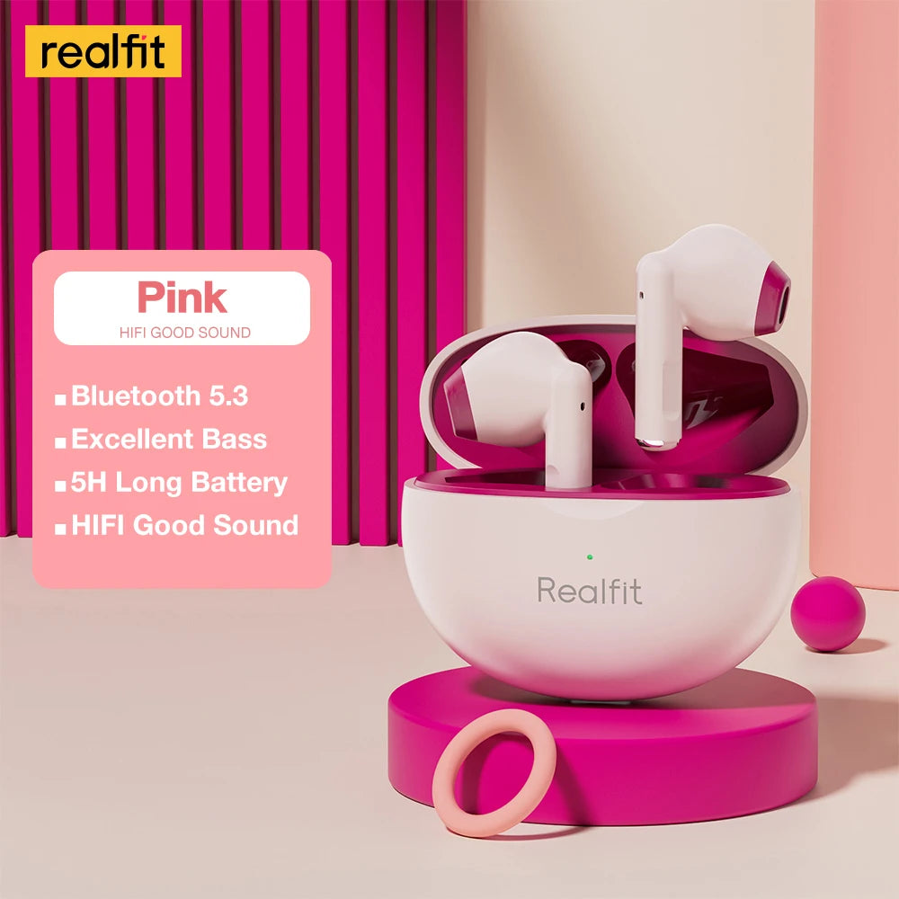 Realfit F2 Bluetooth Earphones – Premium HIFI Sound | TWS Wireless Earbuds for Xiaomi & Realme