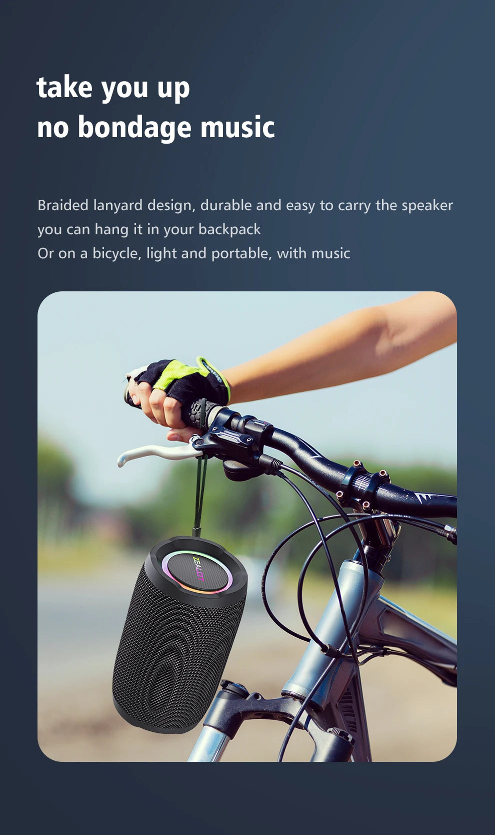 ZEALOT S49 Bluetooth Speaker – 20W Loud Sound, IPX7 Waterproof, 10H Playtime