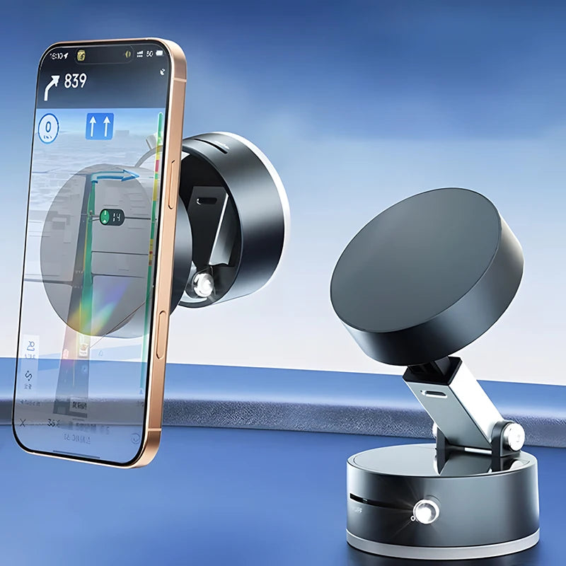 360° Rotatable Magnetic Vacuum Car Phone Holder – Ultra-Strong Suction, Foldable Mount for iPhone 12–16 Series - SUN SHINE STORE
