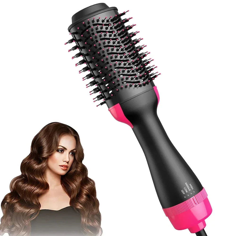 2025 3-in-1 Hot Air Brush – Fluffy Styling Comb for Dry & Wet Hair | Straighten, Curl & Volumize with Negative Ions