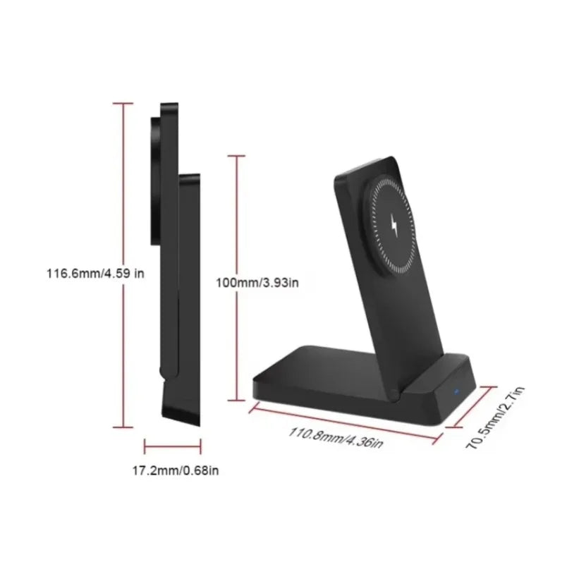 MagSafe Charger Magnetic 30W Wireless Charger – Foldable Desktop Fast Charging Station with Phone Holder for MagSafe iPhone 16 / 15 / 14 / 13 / 12 Pro