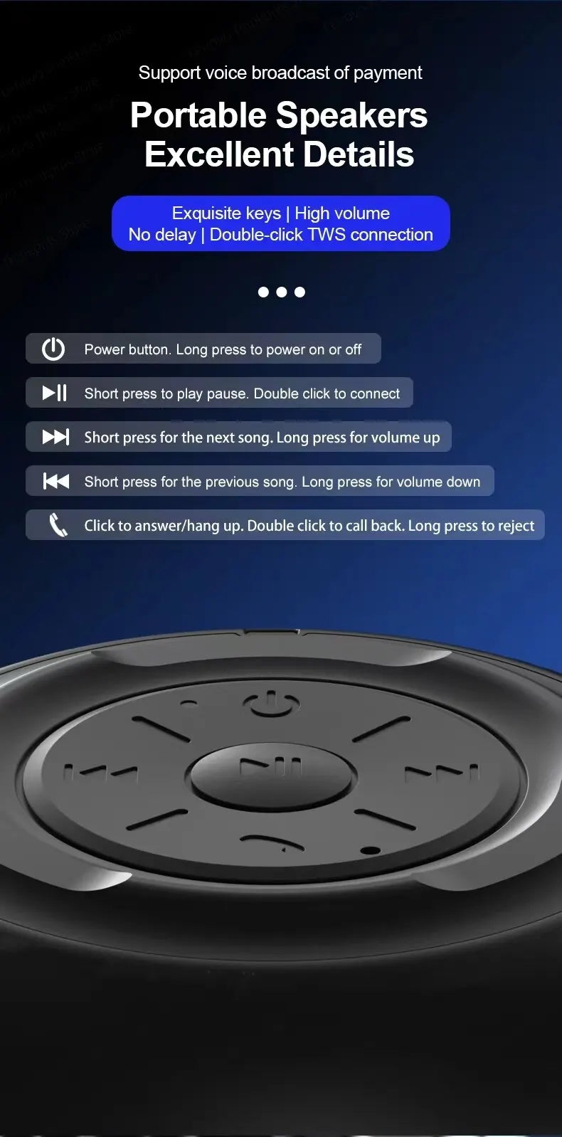 Original Lenovo K3 Pro Bluetooth Speaker – Deep Bass, Big Sound, Portable Outdoor Wireless Speaker