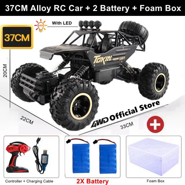 4WD Off-Road RC Car – 4x4 Remote Control Buggy Truck with LED Lights | High-Speed Racing & Drift | Toy Gift for Kids