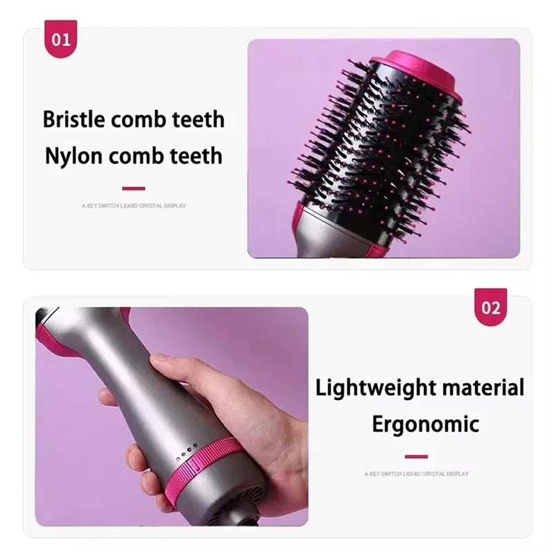2025 3-in-1 Hot Air Brush – Fluffy Styling Comb for Dry & Wet Hair | Straighten, Curl & Volumize with Negative Ions