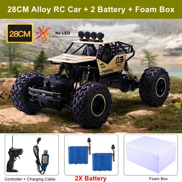 4WD Off-Road RC Car – 4x4 Remote Control Buggy Truck with LED Lights | High-Speed Racing & Drift | Toy Gift for Kids