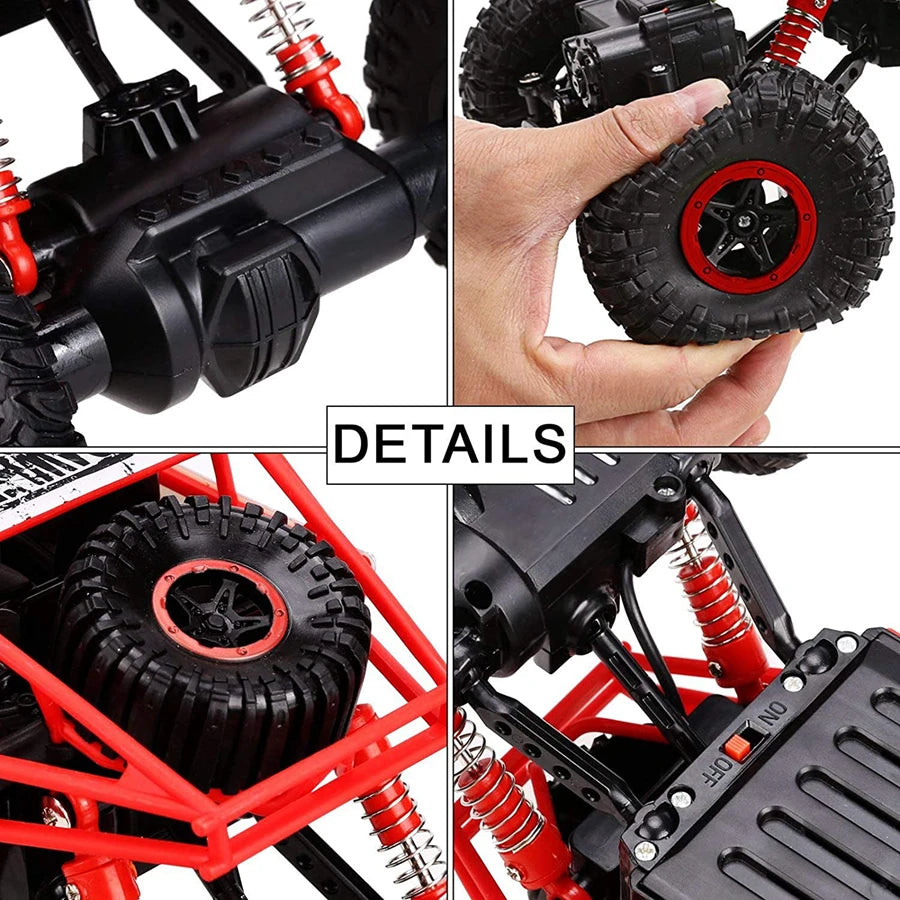 4WD Off-Road RC Car – 4x4 Remote Control Buggy Truck with LED Lights | High-Speed Racing & Drift | Toy Gift for Kids