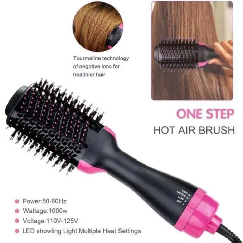 2025 3-in-1 Hot Air Brush – Fluffy Styling Comb for Dry & Wet Hair | Straighten, Curl & Volumize with Negative Ions