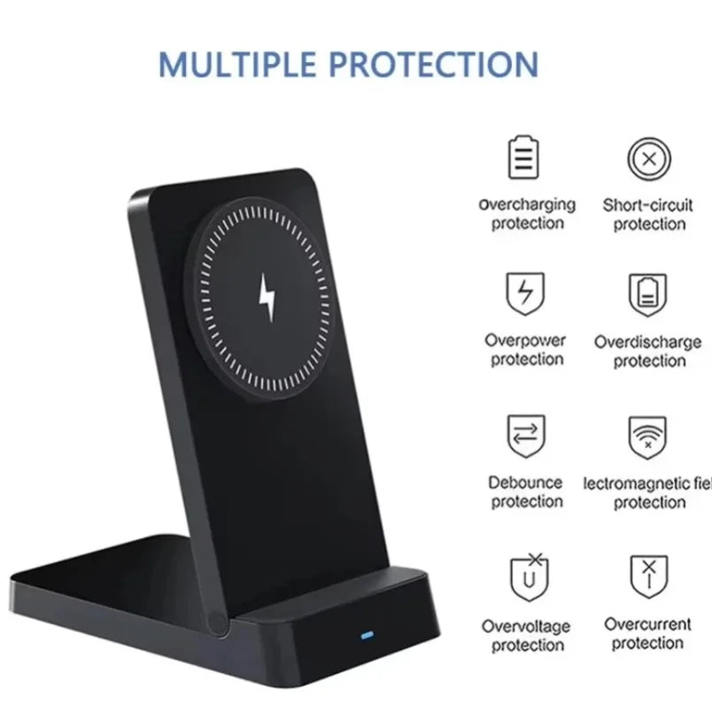 MagSafe Charger Magnetic 30W Wireless Charger – Foldable Desktop Fast Charging Station with Phone Holder for MagSafe iPhone 16 / 15 / 14 / 13 / 12 Pro