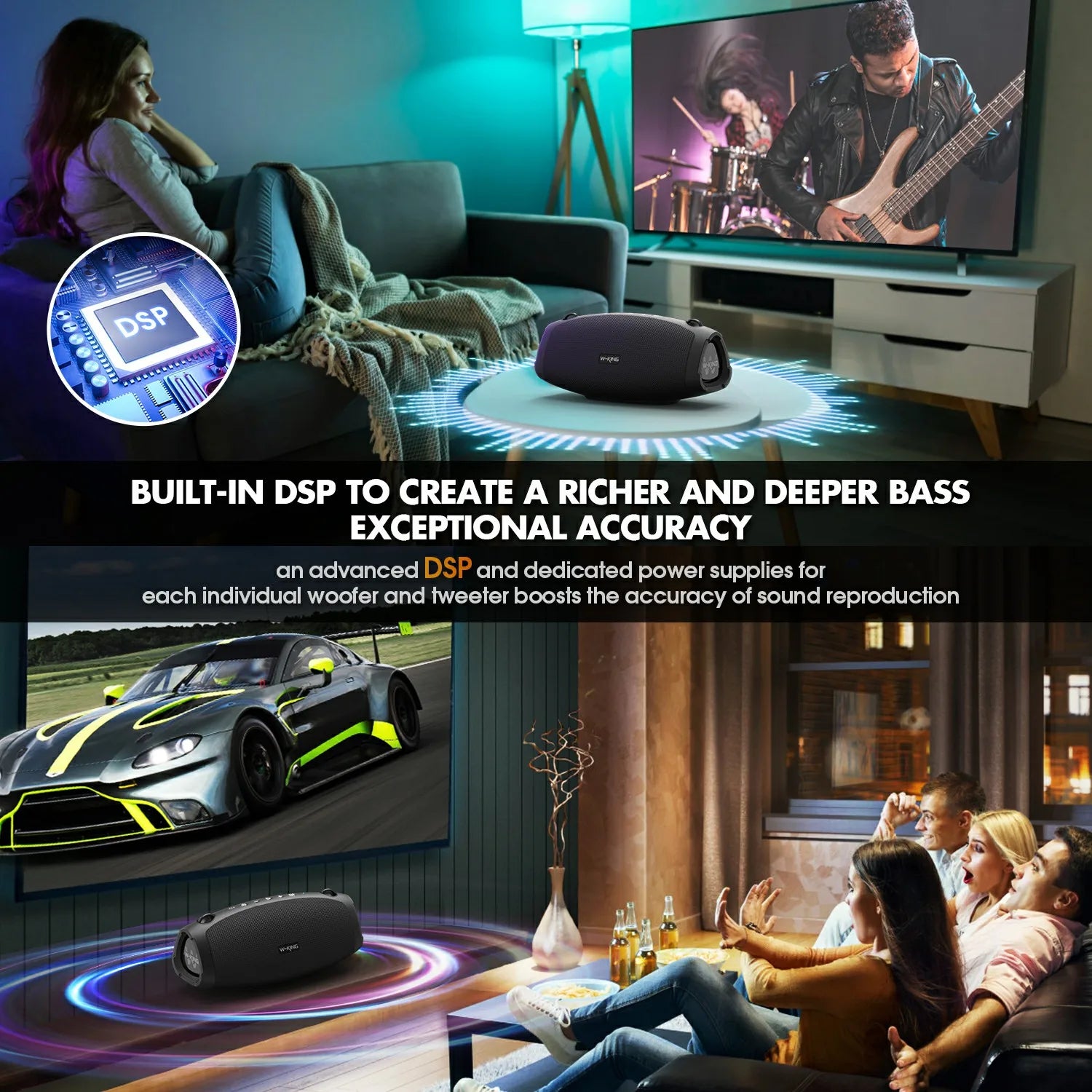 W-KING X10 Waterproof Portable Bluetooth Speaker