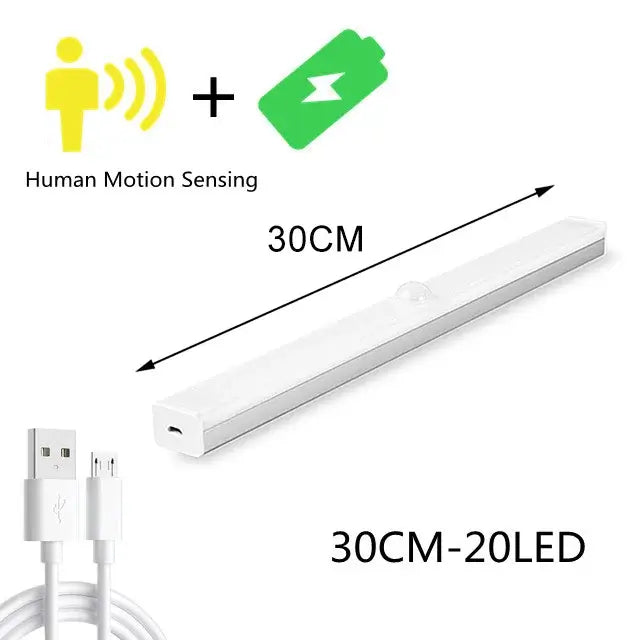 Smart Motion Sensor LED Night Light Bedroom Night Lamp Wireless Dimming USB Charging Night Lamps Cabinet Kitchen Lighting - SUN SHINE STORE