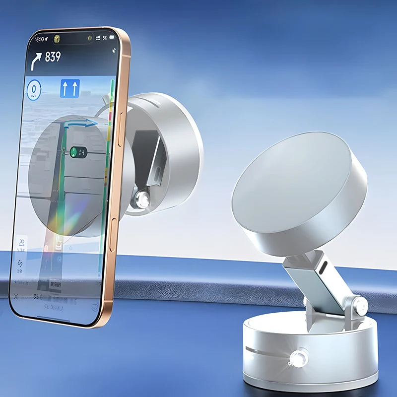 360° Rotatable Magnetic Vacuum Car Phone Holder – Ultra-Strong Suction, Foldable Mount for iPhone 12–16 Series - SUN SHINE STORE