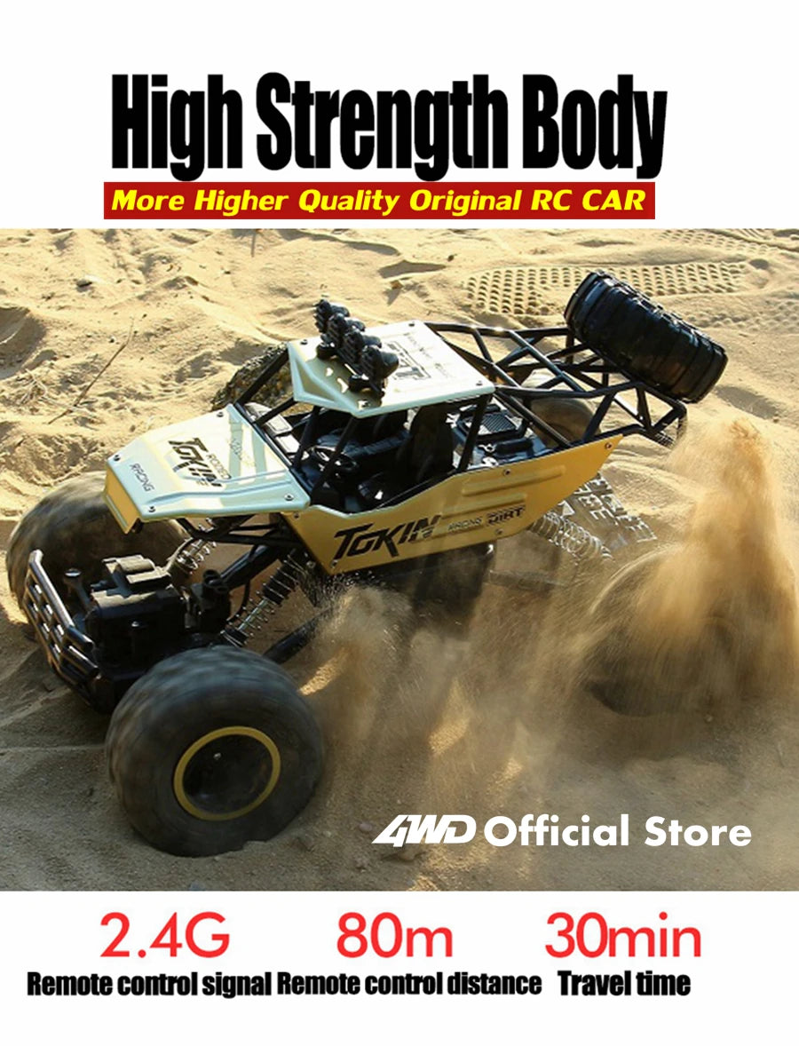 4WD Off-Road RC Car – 4x4 Remote Control Buggy Truck with LED Lights | High-Speed Racing & Drift | Toy Gift for Kids