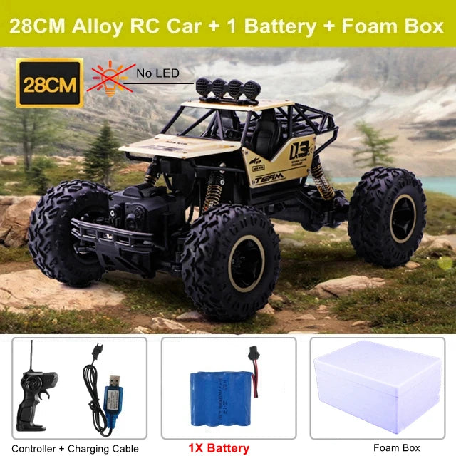 4WD Off-Road RC Car – 4x4 Remote Control Buggy Truck with LED Lights | High-Speed Racing & Drift | Toy Gift for Kids