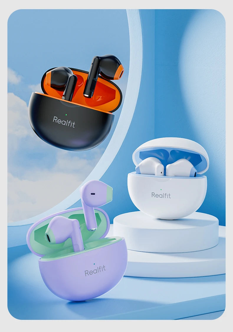 Realfit F2 Bluetooth Earphones – Premium HIFI Sound | TWS Wireless Earbuds for Xiaomi & Realme