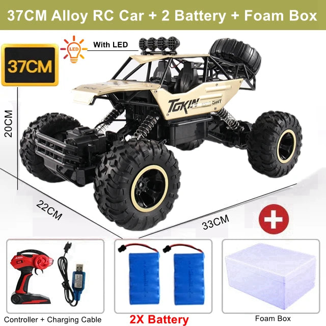4WD Off-Road RC Car – 4x4 Remote Control Buggy Truck with LED Lights | High-Speed Racing & Drift | Toy Gift for Kids
