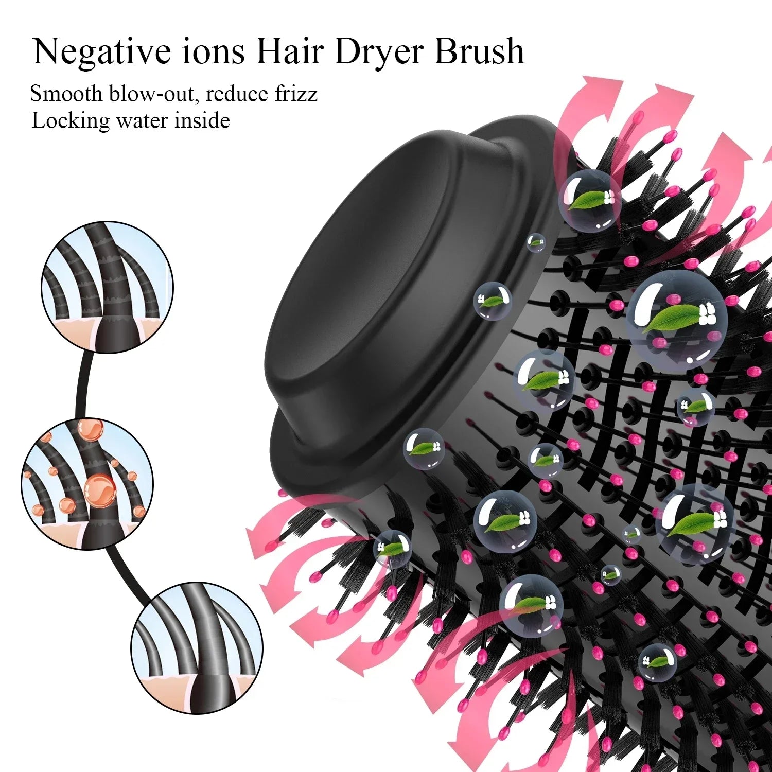 2025 3-in-1 Hot Air Brush – Fluffy Styling Comb for Dry & Wet Hair | Straighten, Curl & Volumize with Negative Ions