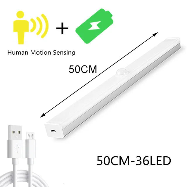 Smart Motion Sensor LED Night Light Bedroom Night Lamp Wireless Dimming USB Charging Night Lamps Cabinet Kitchen Lighting - SUN SHINE STORE