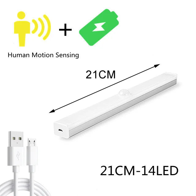 Smart Motion Sensor LED Night Light Bedroom Night Lamp Wireless Dimming USB Charging Night Lamps Cabinet Kitchen Lighting - SUN SHINE STORE