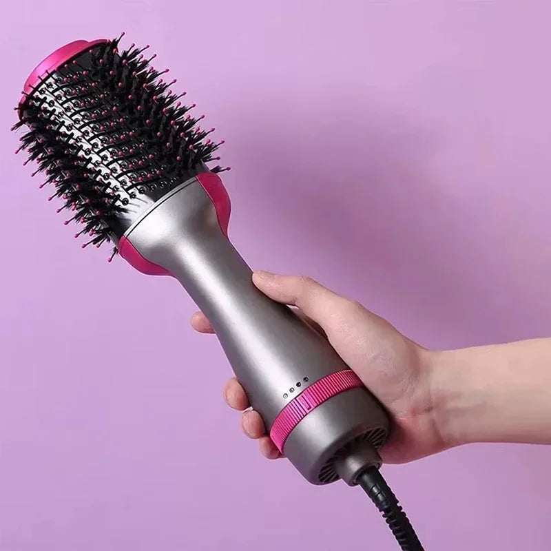 2025 3-in-1 Hot Air Brush – Fluffy Styling Comb for Dry & Wet Hair | Straighten, Curl & Volumize with Negative Ions