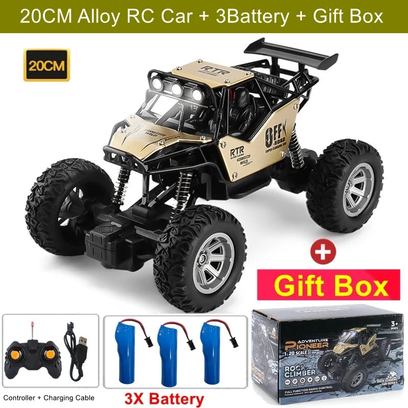 4WD Off-Road RC Car – 4x4 Remote Control Buggy Truck with LED Lights | High-Speed Racing & Drift | Toy Gift for Kids