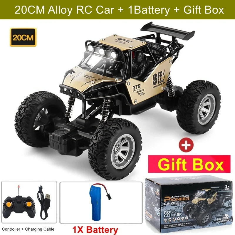 4WD Off-Road RC Car – 4x4 Remote Control Buggy Truck with LED Lights | High-Speed Racing & Drift | Toy Gift for Kids