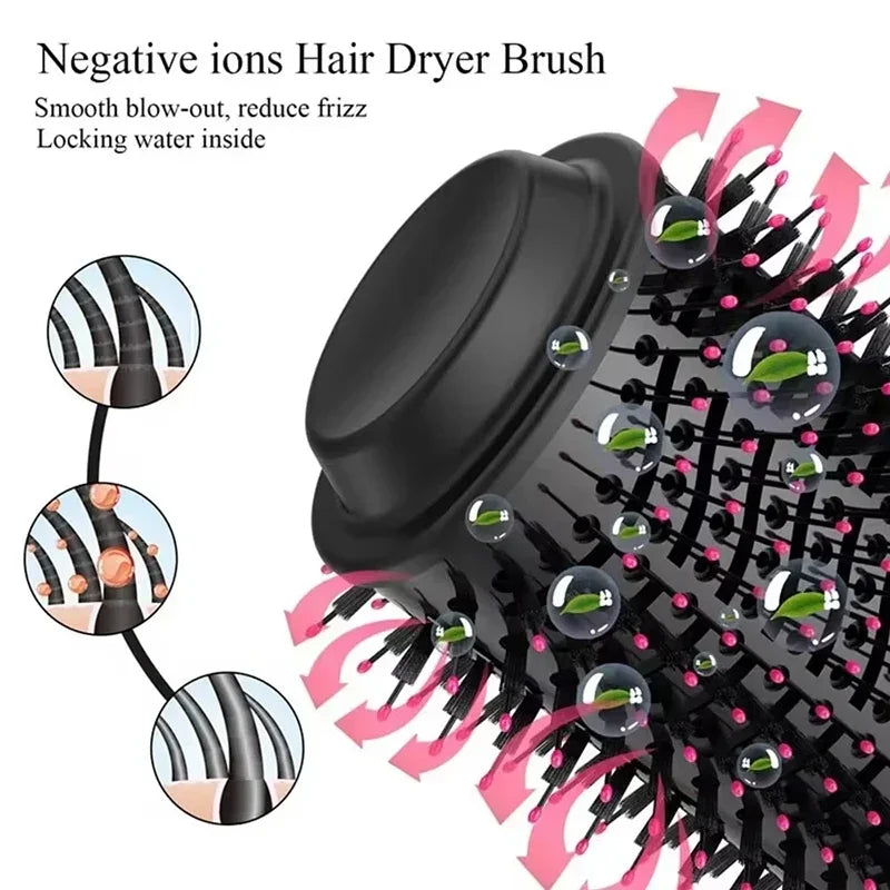 2025 3-in-1 Hot Air Brush – Fluffy Styling Comb for Dry & Wet Hair | Straighten, Curl & Volumize with Negative Ions