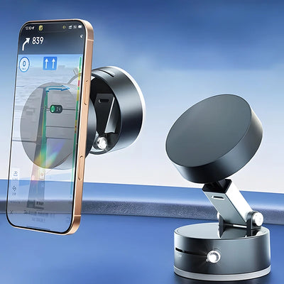 360° Rotatable Magnetic Vacuum Car Phone Holder – Ultra-Strong Suction, Foldable Mount for iPhone 12–16 Series - SUN SHINE STORE