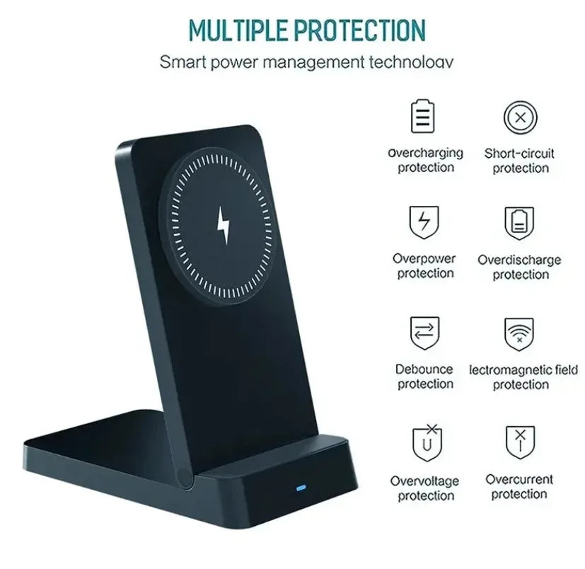 MagSafe Charger  Magnetic 30W Wireless Charger – Foldable Desktop Fast Charging Station with Phone Holder for MagSafe iPhone 16 / 15 / 14 / 13 / 12 Pro